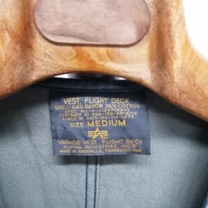 ◆Alphaインダストリーズ　デッキベスト　90S　アメリカ製　USED　オリーブ