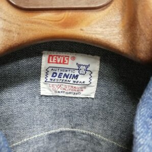 ◆Levis　ショートホーン　Denim western shirts　USED　サイズL　アメリカ製　復刻品