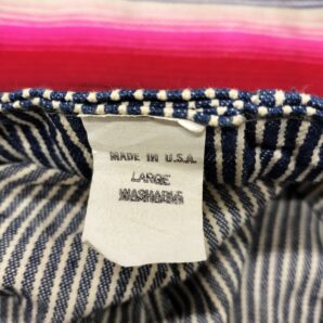 ◆ヒッコリーストライプワークキャップ　USED　アメリカ製　ノーブランド