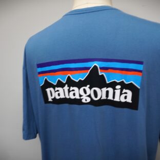 ◆Patagonia　オーガニックコットン　Tシャツ　USED　未使用に近い美品　ブルー