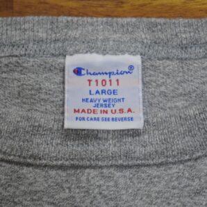 ◆Champion　T1011　USED　アメリカ製　日本企画　グレイ　ソリッドカラー