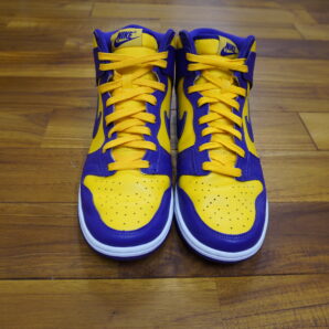 ◆Nike ナイキ Dunk ハイカット レイカーズカラー USED サイズ8H 美品 バッシュ